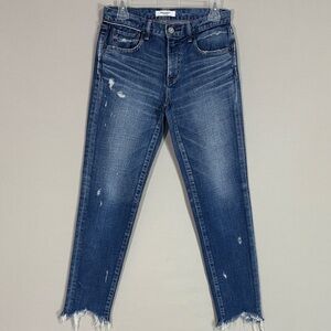 MOUSSY VINTAGE Li Howa Skinny Ankle Jeans Size 26 Raw Fray Hem Made in Japan